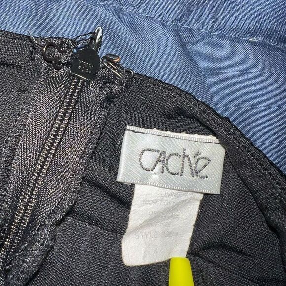 Black CACHE goth stretch halter neck bubble dress size 2 - Picture 9 of 9